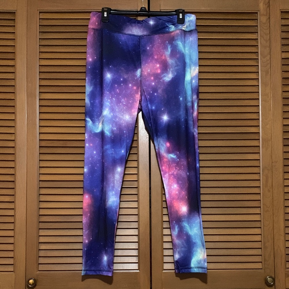 Zone Pro Galaxy Stars Athletic Workout Leggings XL